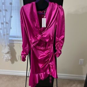 Glamaker Twist front Ruched Shein Dress